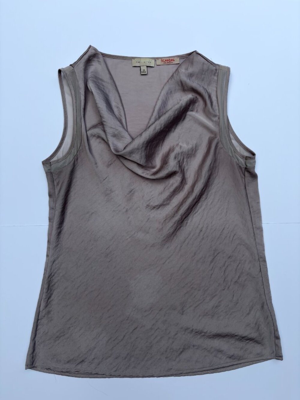 Silver Cowl Neck Top